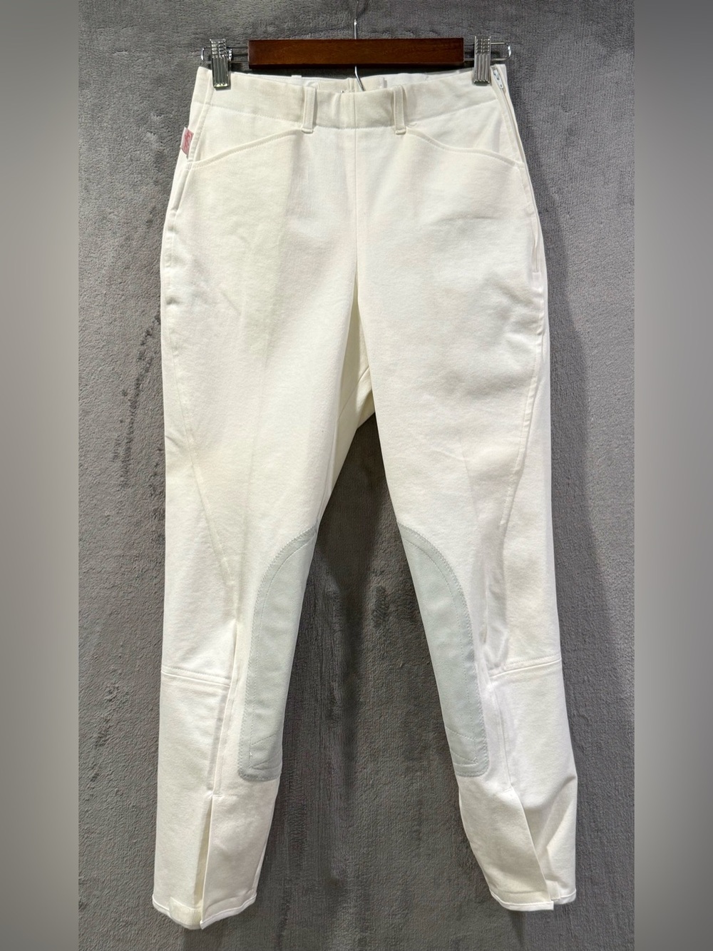 The Tailored Sportsman English Riding Habits Size 26R White And Gray Knee Patch